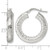 Sterling Silver Polished and Textured 5.25 mm Round Tube Hoop Earrings, 27 mm Long - View 3