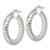 Sterling Silver Polished and Textured 5.25 mm Round Tube Hoop Earrings, 32.5 mm Long - View 2