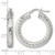 Sterling Silver Polished and Textured 5.25 mm Round Tube Hoop Earrings, 32.5 mm Long - View 3