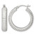 Sterling Silver Polished and Grooved 26 x 6 mm Round Hollow Hoop Earrings, 26 mm Long