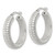 Sterling Silver Polished and Grooved 26 x 6 mm Round Hollow Hoop Earrings, 26 mm Long - View 2
