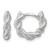 Sterling Silver Polish Textured Twisted Hinged Round Hoop Earrings, 11.3 mm