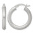 Sterling Silver Polished and Textured 25 x 4.0 mm Round Hoop Earrings, 27 mm Long