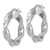 Sterling Silver Rhodium-Plated Polished Twisted 4.00 x 22 mm Round Hoop Earrings, 23.5 mm Long - View 2