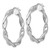 Sterling Silver Rhodium-Plated Polished Twisted 4.00 x 33 mm Round Hoop Earrings, 35 mm Long - View 2