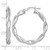 Sterling Silver Rhodium-Plated Polished Twisted 4.00 x 33 mm Round Hoop Earrings, 35 mm Long - View 3