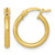 Sterling Silver Gold-Tone Polished 2.00 mm X 15 mm Round Tube Hoop Earrings, 16 mm Long