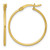 Sterling Silver Gold-Tone Polished 1.25 mm X 25 mm Round Tube Hoop Earrings, 27 mm Long