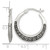 Sterling Silver Polished and Black Enameled Greek Key Round Graduated Hollow Hoop Earrings, 23.5 mm - View 3