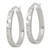 Sterling Silver Polished Straight Diamond-Cut 4.0 mm Oval Hoop Earrings, 31.5 mm Long - View 2