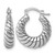 Sterling Silver Rhodium-Plated Polished 5.5 x 18 mm Twisted Graduated Tube Hoop Earrings, 21.75 mm Long