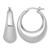 Sterling Silver Rhodium-Plated Polished 12 mm Graduated Puffed Hoop Earrings, 31 mm Long