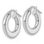 Sterling Silver Rhodium-Plated Polished 3.0 x 20 mm Flat Tapered Tube Hoop Earrings, 20.75 mm Long - View 2