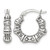 Sterling Silver Antiqued Textured Bamboo Round Hoop Earrings, 19.6 mm