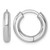 Sterling Silver Rhodium-Plated Polished 3.5 x 18 mm Round Hinged Hoop Earrings, 17.3 mm Long