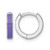 Sterling Silver Rhodium-Plated Polished Purple Enameled Hinged Round Hoop Earrings, 11 mm