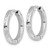 Sterling Silver Rhodium-Plated Polished Diamond-Cut 3 x 23 mm with Safety Lock Hinged Square Tube Hoop Earrings - View 2