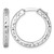 Sterling Silver Rhodium-Plated Polished Diamond-Cut 3 x 25 mm with Safety Lock Hinged Square Tube Hoop Earrings