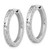 Sterling Silver Rhodium-Plated Polished Diamond-Cut 3 x 25 mm with Safety Lock Hinged Square Tube Hoop Earrings - View 2