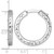 Sterling Silver Rhodium-Plated Polished Diamond-Cut 3 x 25 mm with Safety Lock Hinged Square Tube Hoop Earrings - View 3