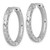Sterling Silver Rhodium-Plated Polished Diamond-Cut 3 x 28 mm with Safety Lock Hinged Square Tube Hoop Earrings - View 2