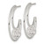 Sterling Silver Polished Textured Moveable Disc Fancy Crescent Moon C-Hoop Post Earrings, 26.2 mm - View 2