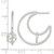 Sterling Silver Polished Textured Moveable Disc Fancy Crescent Moon C-Hoop Post Earrings, 26.2 mm - View 3
