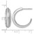 Sterling Silver Rhodium-Plated Polished and Scratch Finish C-Hoop Post Earrings, 20 mm - View 3