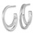 Sterling Silver Rhodium-Plated Polished and Satin Double C-Hoop Post Earrings, 20 mm - View 2