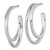 Sterling Silver Rhodium-Plated Polished and Satin Double C-Hoop Post Earrings, 24.5 mm - View 2