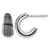 Sterling Silver Rhodium-Plated Antiqued Grooved Graduated J-Hoop Post Earrings, 11.9 mm