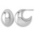 Sterling Silver Rhodium-Plated Polished Hollow Fancy Puffed J-Hoop Post Earrings, 22.8 mm