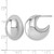 Sterling Silver Rhodium-Plated Polished Hollow Fancy Puffed J-Hoop Post Earrings, 22.8 mm - View 3