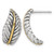 Sterling Silver Antiqued with 14K Accent Polished Feather Post Drop Earrings, 21.2 mm