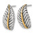 Sterling Silver Antiqued with 14K Accent Polished Feather Post Drop Earrings, 21.2 mm - View 2