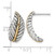 Sterling Silver Antiqued with 14K Accent Polished Feather Post Drop Earrings, 21.2 mm - View 3