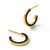 Sterling Silver Gold-Tone Polished Black Enamel 15 x 2 mm Post C-Hoop Earrings, 15 mm Long - View 4