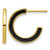 Sterling Silver Gold-Tone Polished Black Enamel 18 x 2 mm Post C-Hoop Earrings, 18 mm Long