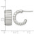 Sterling Silver Polished and Ridged 8.0 mm Post C-Hoop Earrings, 17 mm Long - View 3