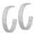 Sterling Silver Polished and Textured 25 x 4.5 mm Post C-Hoop Earrings, 25 mm Long - View 2
