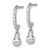 Sterling Silver Rhodium-Plated Polished and Twisted Cubic Zirconia Post J-Hoop Dangle Earrings, 21.5 mm - View 2
