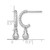 Sterling Silver Rhodium-Plated Polished and Twisted Cubic Zirconia Post J-Hoop Dangle Earrings, 21.5 mm - View 3