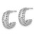 Sterling Silver Rhodium-Plated Polished Circle Pattern Edge C-Hoop Post Earrings, 16 mm - View 2