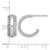 Sterling Silver Rhodium-Plated Polished Circle Pattern Edge C-Hoop Post Earrings, 16 mm - View 3