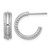 Sterling Silver Rhodium-Plated Polished and Grooved 4.5 mm X 15 mm C-Hoop Post Earrings, 15.8 mm Long