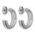 Sterling Silver Rhodium-Plated Polished and Grooved 4.5 mm X 15 mm C-Hoop Post Earrings, 15.8 mm Long - View 3