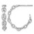 Sterling Silver Rhodium-Plated 4 mm X 23 mm Puffed Anchor/Mariner Link C-Hoop Post Earrings, 24.5 mm Long