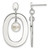 Sterling Silver Open Oval with Mother of Pearl Dangle Earrings, 32 mm