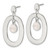Sterling Silver Open Oval with Mother of Pearl Dangle Earrings, 32 mm - View 2