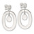 Sterling Silver Open Oval with Mother of Pearl Dangle Earrings, 32 mm - View 3